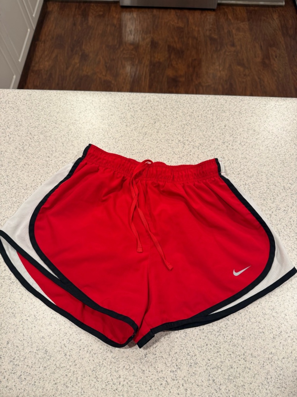 Nike Women’s Red Athletic Running Shorts with Black Trim